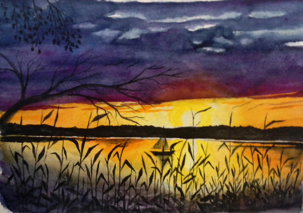 Abenddämmerung lila