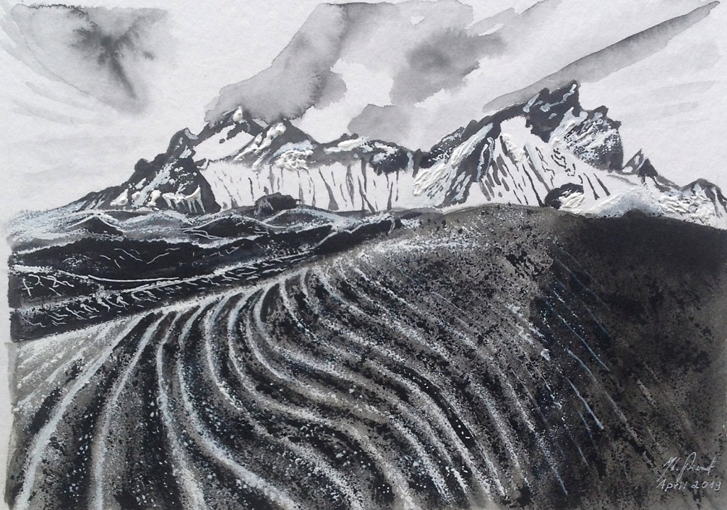 Landschaft schwarz/weiss
