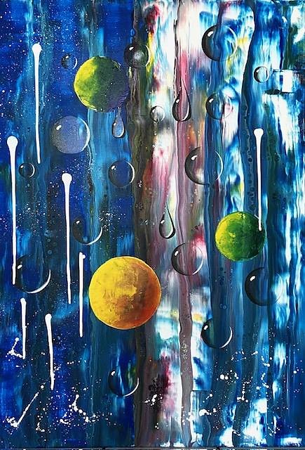 Abstrakt blau 3Kugeln